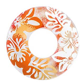 Intex Narancssárga virágmintás úszógumi, 91 cm