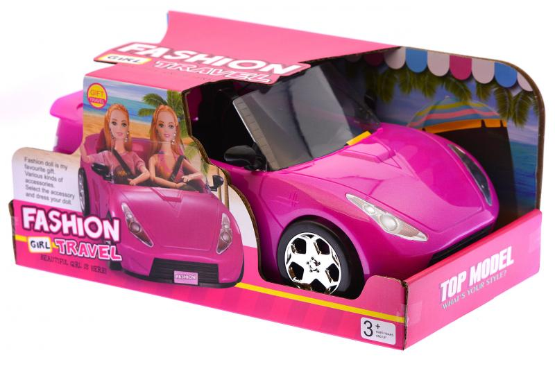 Autó babához, lányos, pink, csillámos, sportautó, két üléses