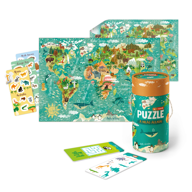 DODO A világ állatai, 40 darabos puzzle és társasjáték