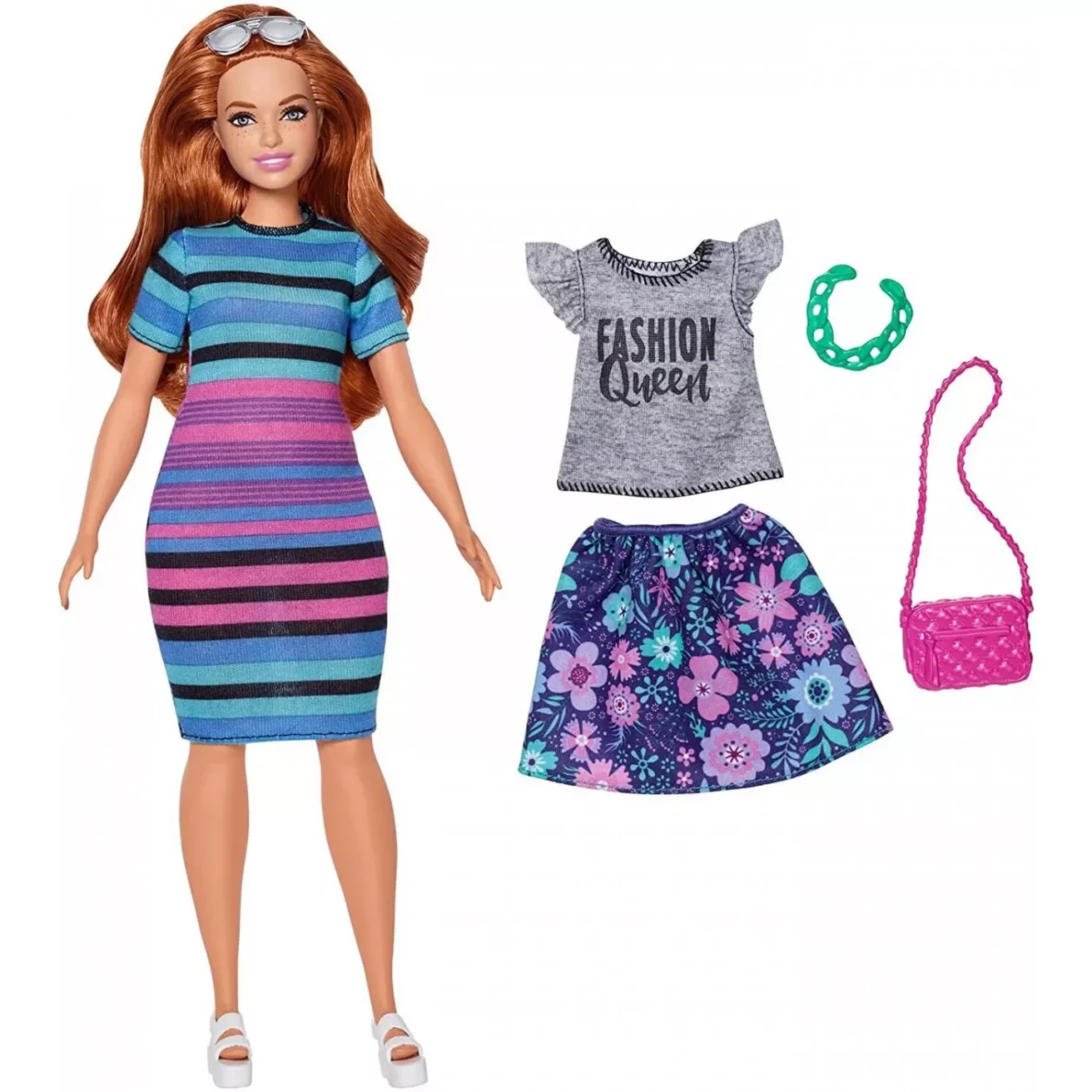 Barbie Fashionistas – Baba csíkos ruhában