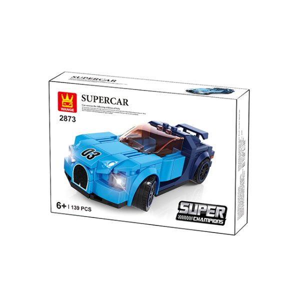 WANGE – Supercar kék sportkocsi építőjáték (139 darab)