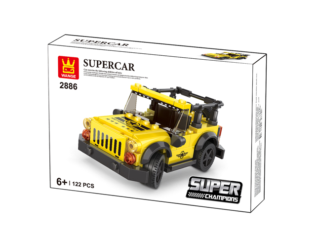 WANGE – Supercar sárga terepjáró jeep építőjáték (122 darab)