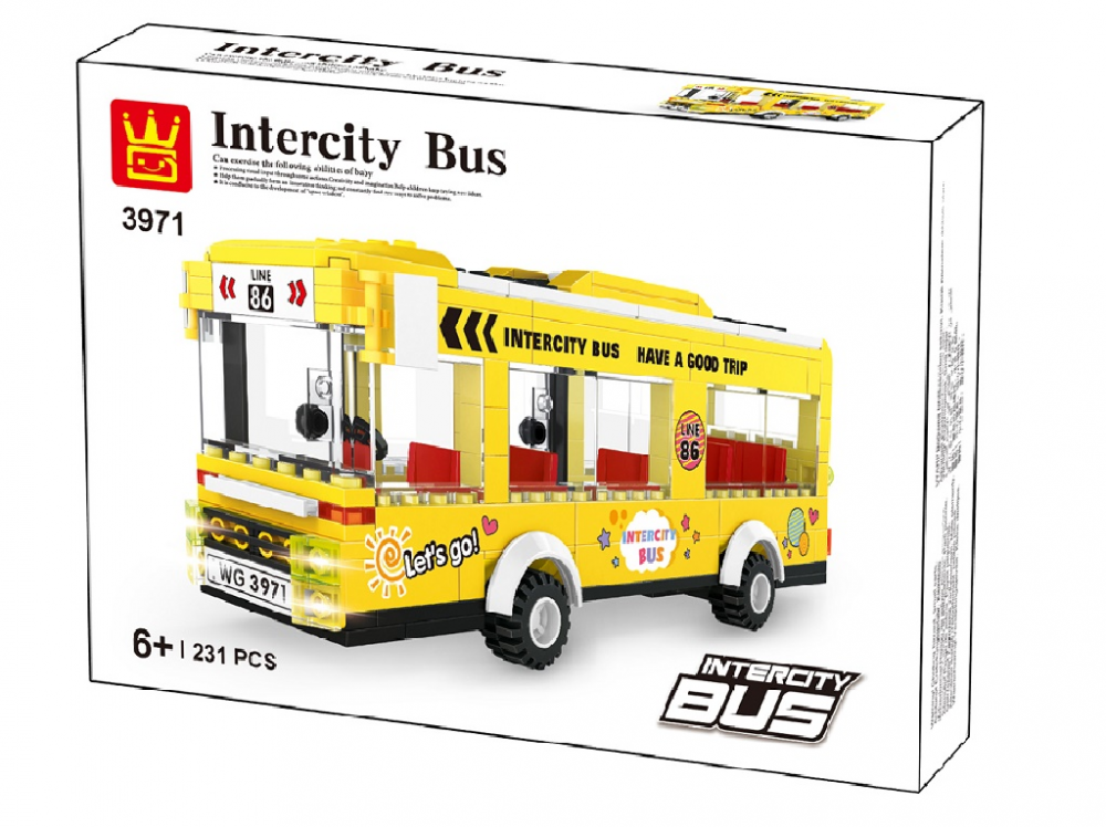 WANGE – Intercity sárga busz építőjáték (231 darab)