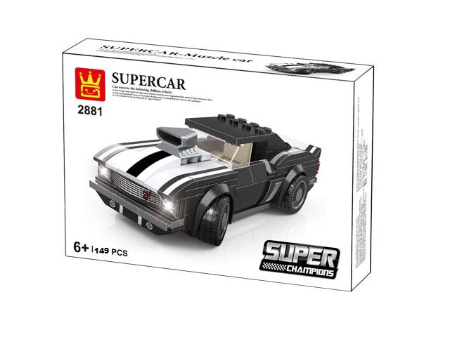WANGE – Supercar fekete sportkocsi építőjáték (149 darab)