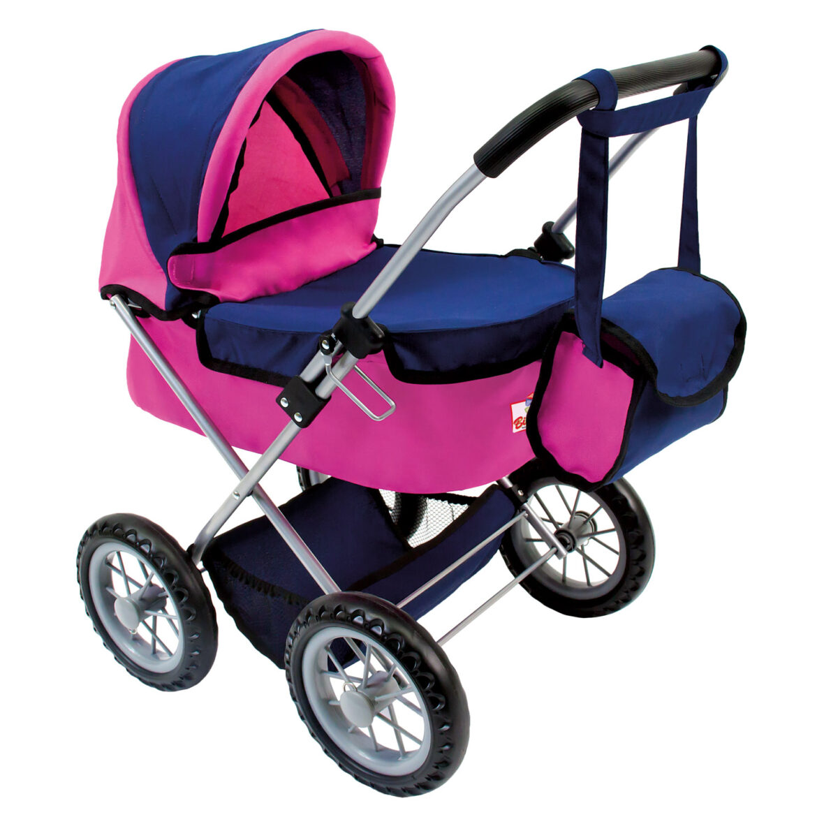 Bino – Játék Babakocsi táskával (rózsaszín-kék)